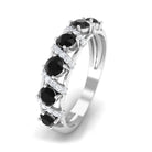 Black Spinel Designer Anniversary Band with Diamond AAA - Rosec Jewels