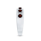 Rosec Jewels-Natural Garnet Half Eternity Band with Diamond