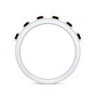 Rosec Jewels-Natural Garnet Half Eternity Band with Diamond