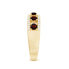 Rosec Jewels-Natural Garnet Half Eternity Band with Diamond