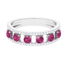 Pink Tourmaline Anniversary Ring with Diamond AAA - Rosec Jewels