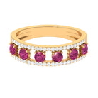 Pink Tourmaline Anniversary Ring with Diamond AAA - Rosec Jewels