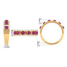 Pink Tourmaline Anniversary Ring with Diamond AAA - Rosec Jewels