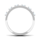 Real Moonstone and Diamond Anniversary Ring AAA - Rosec Jewels