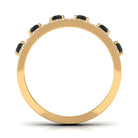 3/4 CT Black Spinel Anniversary Band Ring with Diamond AAA - Rosec Jewels