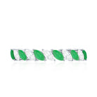 Genuine Marquise Emerald Diamond Half Eternity Ring for Wedding AAA - Rosec Jewels