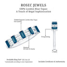 Baguette London Blue Topaz Half Eternity Band with Diamond AAA - Rosec Jewels