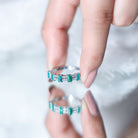 Baguette Cut Emerald and Diamond Half Eternity Band AAA - Rosec Jewels