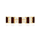 Rosec Jewels-Natural Baguette Garnet Half Eternity Band with Diamond