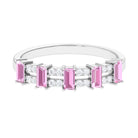 Rosec Jewels-Natural Pink Tourmaline Wide Half Eternity Ring with Diamond
