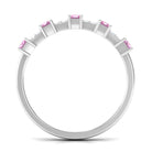Rosec Jewels-Natural Pink Tourmaline Wide Half Eternity Ring with Diamond