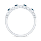 Baguette London Blue Topaz Art Deco Eternity Band with Diamond AAA - Rosec Jewels