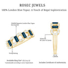 Baguette London Blue Topaz Art Deco Eternity Band with Diamond AAA - Rosec Jewels