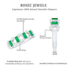 Natural Baguette Emerald Diamond Art Deco Half Eternity Ring AAA - Rosec Jewels