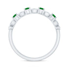 Natural Baguette Emerald Diamond Art Deco Half Eternity Ring AAA - Rosec Jewels