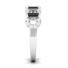 1 CT Black Spinel and Diamond Half Eternity Ring AAA - Rosec Jewels