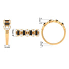 1 CT Black Spinel and Diamond Half Eternity Ring AAA - Rosec Jewels