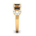 1 CT Black Spinel and Diamond Half Eternity Ring AAA - Rosec Jewels