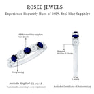 Natural Blue Sapphire Diamond Half Eternity Ring for Women AAA - Rosec Jewels