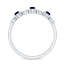 Natural Blue Sapphire Diamond Half Eternity Ring for Women AAA - Rosec Jewels