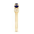 Natural Blue Sapphire Diamond Half Eternity Ring for Women AAA - Rosec Jewels