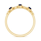 Natural Blue Sapphire Diamond Half Eternity Ring for Women AAA - Rosec Jewels