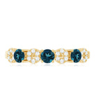Rosec Jewels-Natural London Blue Topaz Eternity Band Ring with Diamond