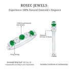Rosec Jewels-Natural Emerald Diamond Half Eternity Anniversary Ring with Certificate