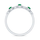 Rosec Jewels-Natural Emerald Diamond Half Eternity Anniversary Ring with Certificate