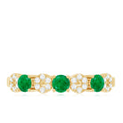 Rosec Jewels-Natural Emerald Diamond Half Eternity Anniversary Ring with Certificate