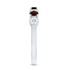 Rosec Jewels-Natural Garnet Diamond Half Eternity Ring with Certificate