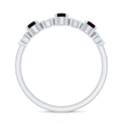 Rosec Jewels-Natural Garnet Diamond Half Eternity Ring with Certificate