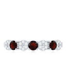 Rosec Jewels-Natural Garnet Diamond Half Eternity Ring with Certificate