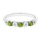 Peridot and Diamond Semi Eternity Ring AAA - Rosec Jewels