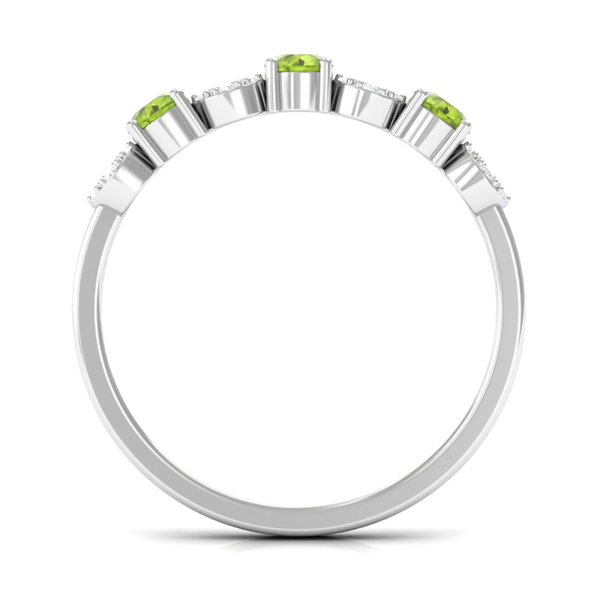 Rosec Jewels-Peridot and Diamond Semi Eternity Ring