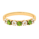 Peridot and Diamond Semi Eternity Ring AAA - Rosec Jewels