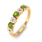 Peridot and Diamond Semi Eternity Ring AAA - Rosec Jewels