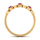 Semi Eternity Ring with Pink Tourmaline and Diamond AAA - Rosec Jewels