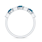 Pear Shape London Blue Topaz Eternity Band with Baguette Diamonds AAA - Rosec Jewels