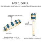 London Blue Topaz and Diamond Baguette Eternity Band Ring AAA - Rosec Jewels