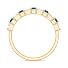 London Blue Topaz and Diamond Baguette Eternity Band Ring AAA - Rosec Jewels