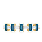 London Blue Topaz and Diamond Baguette Eternity Band Ring AAA - Rosec Jewels