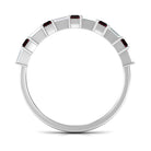 Rosec Jewels-Genuine Baguette Garnet Diamond Half Eternity Ring