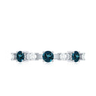 Rosec Jewels-London Blue Topaz Wedding Eternity Band with Diamond