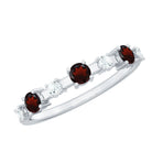 Rosec Jewels-Natural Garnet Diamond Half Eternity Ring