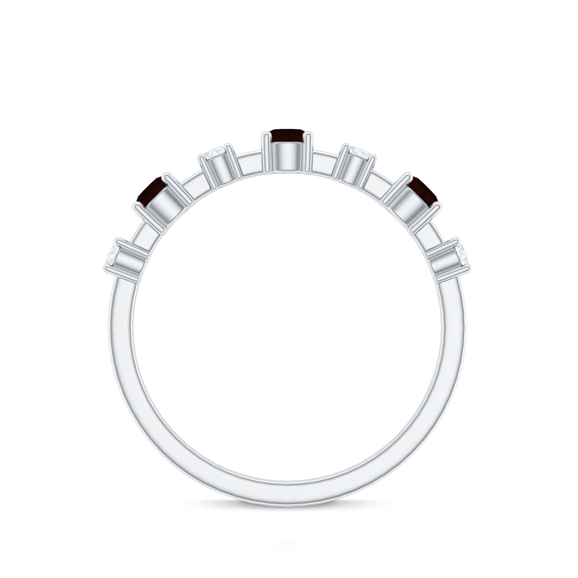 Rosec Jewels-Natural Garnet Diamond Half Eternity Ring