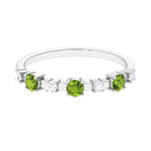 Rosec Jewels-Half Eternity Ring with Peridot and Diamond