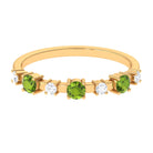 Rosec Jewels-Half Eternity Ring with Peridot and Diamond