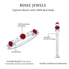 Rosec Jewels-Natural Ruby Half Eternity Anniversary Ring with Diamond