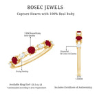 Rosec Jewels-Natural Ruby Half Eternity Anniversary Ring with Diamond